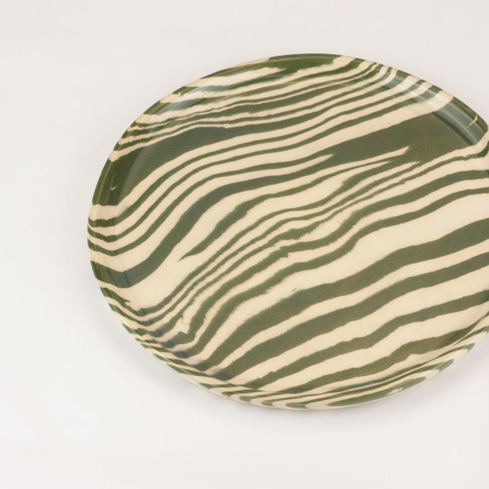 Green & White Marble Side Plate