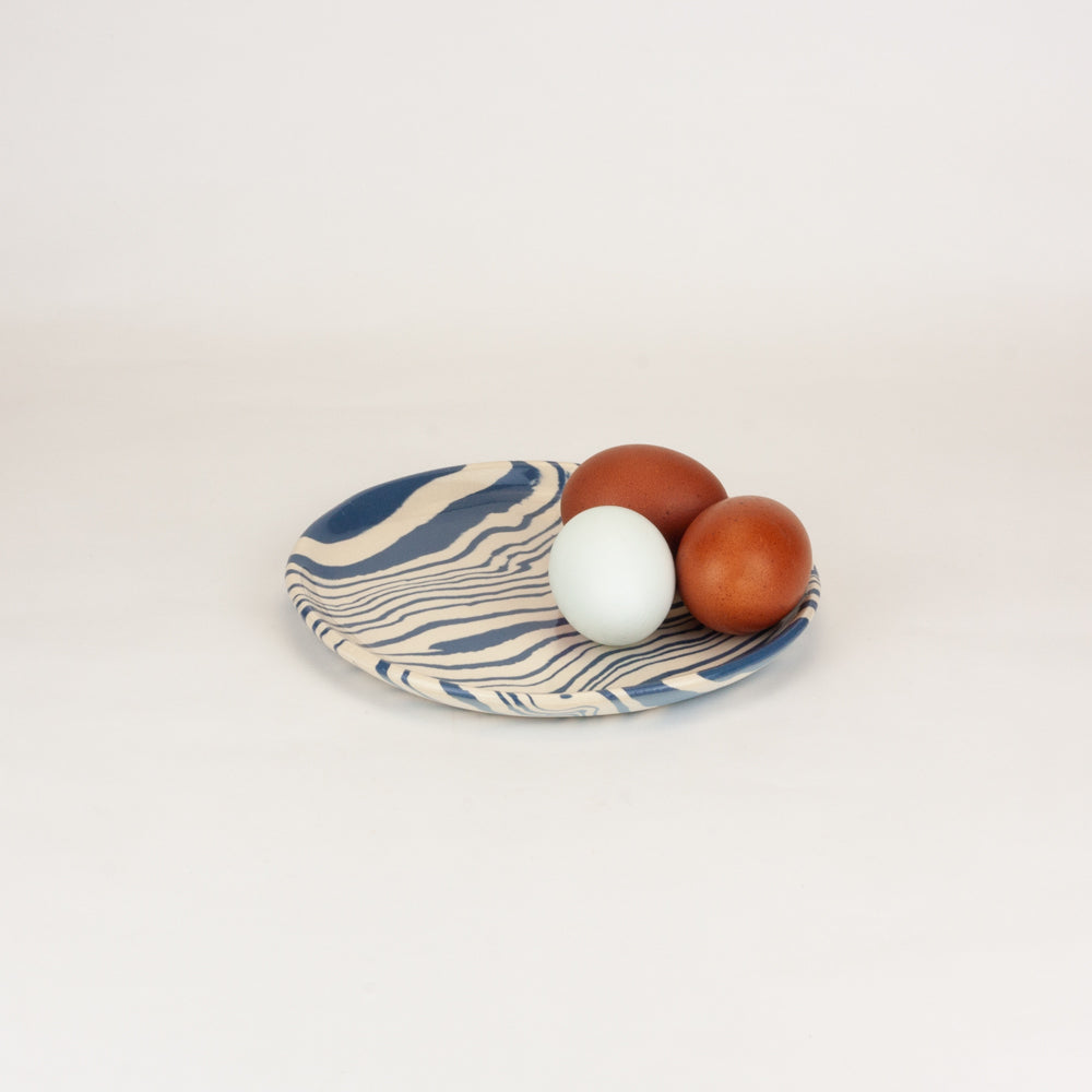Blue & White Marble Side Plate