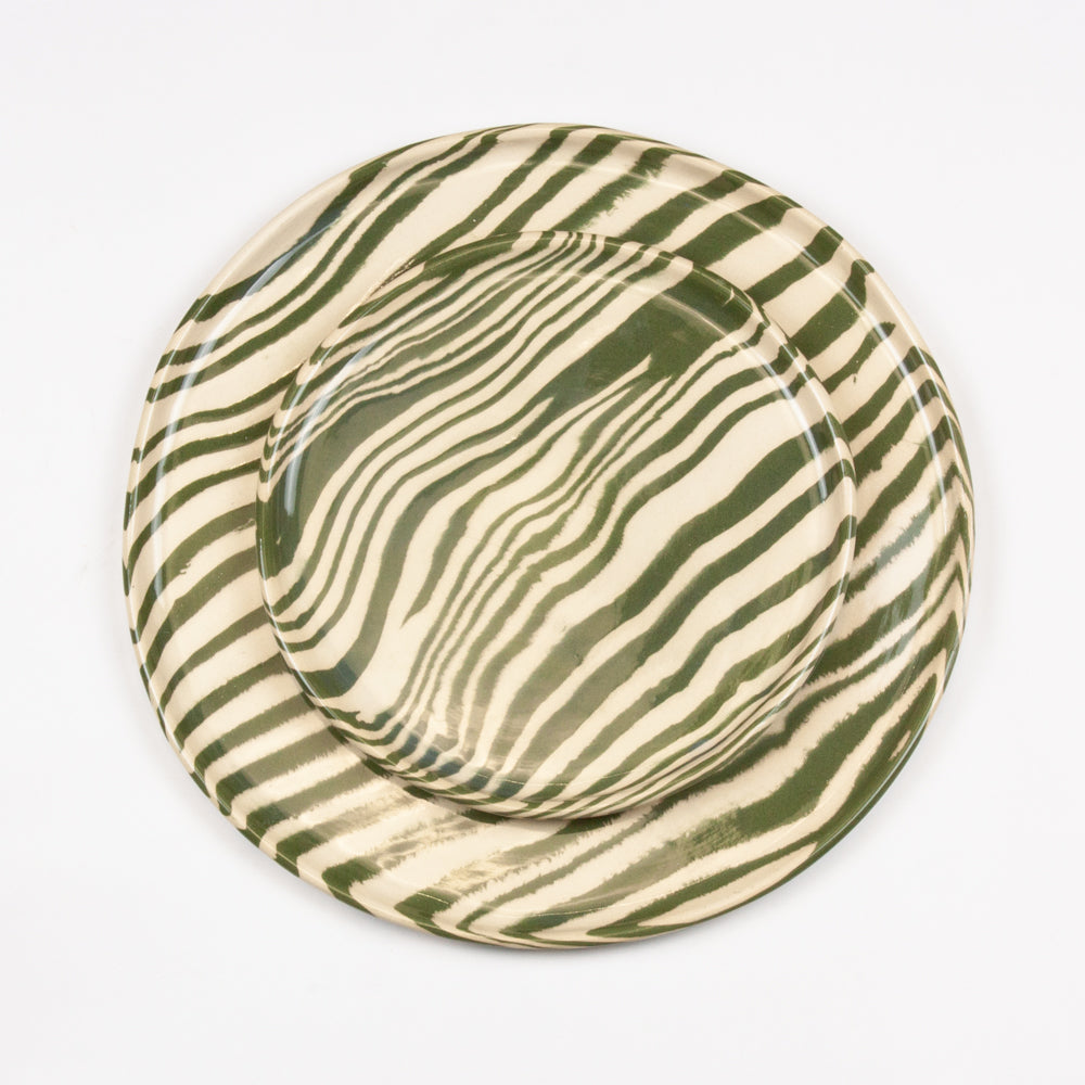 Green & White Marble Side Plate