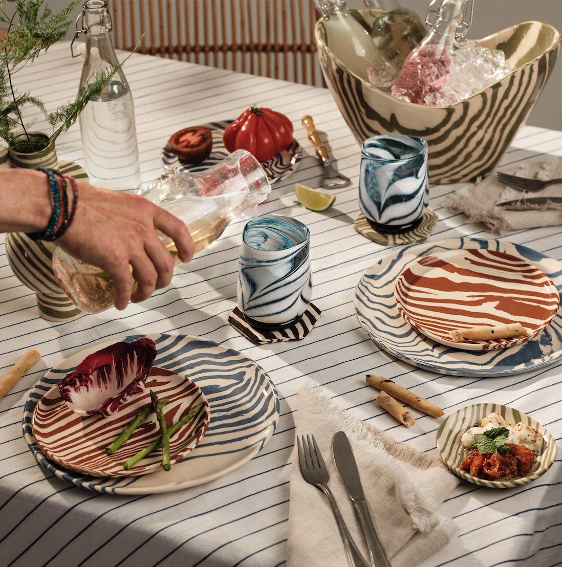 Terracotta & White Marble Side Plate